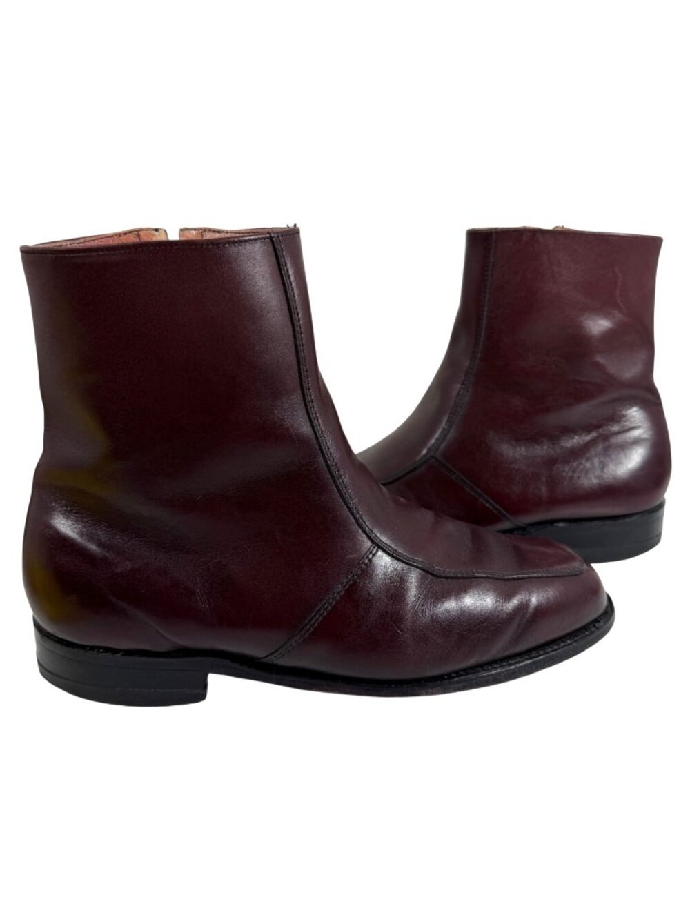 EXECUTIVE IMPERIALS Vintage Burgundy Leather Side Zip Dress Boots Mens SZ 7 4E
